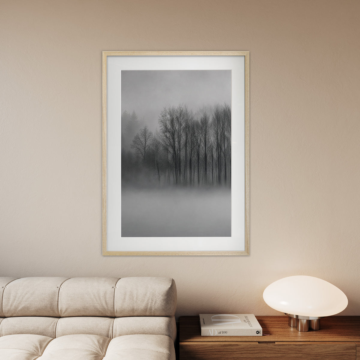 Fading Grove als MLineart Gallery Edition in einem ruhigen Interieur