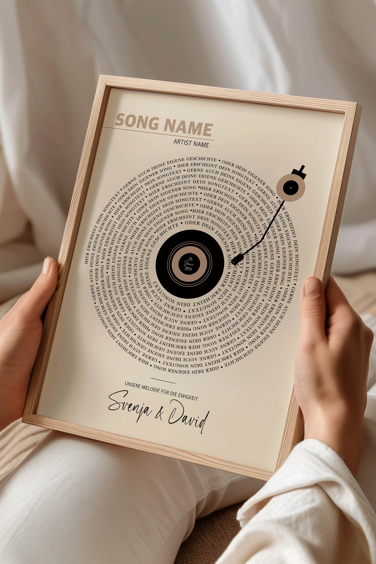 Personalisiertes Songtext-Poster im Vinyl-Look
