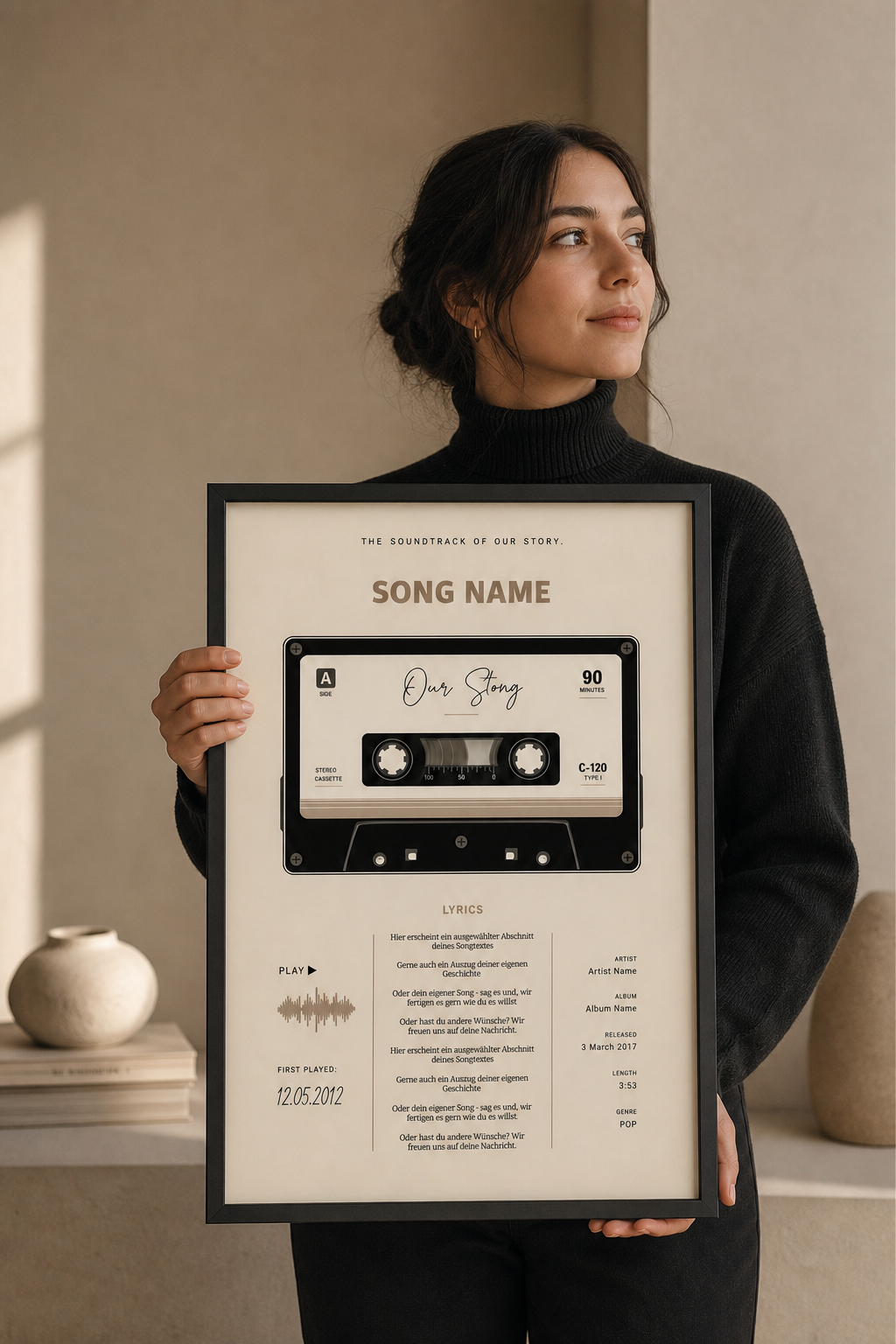 Personalisiertes Songposter im 90er-Kassetten-Look – Ansicht 4
