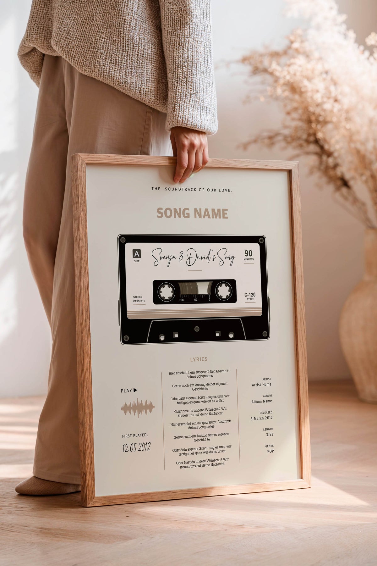 Personalisiertes Songposter im 90er-Kassetten-Look – Ansicht 2