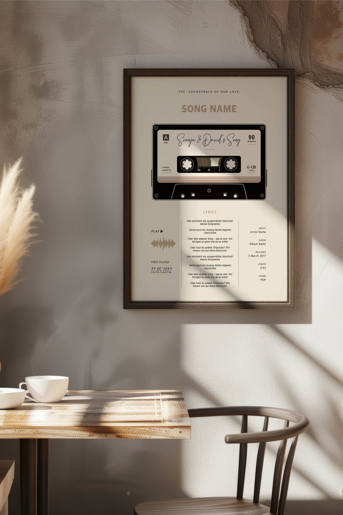 Personalisiertes Songposter im 90er-Kassetten-Look – Ansicht 5