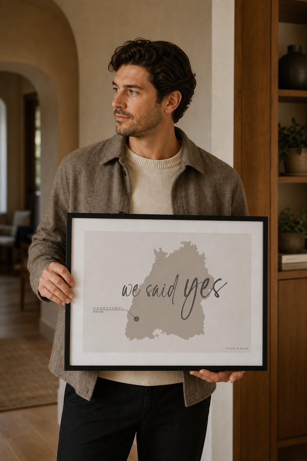 Personalisiertes Ortsumriss-Poster mit Wunschort – Ansicht 2