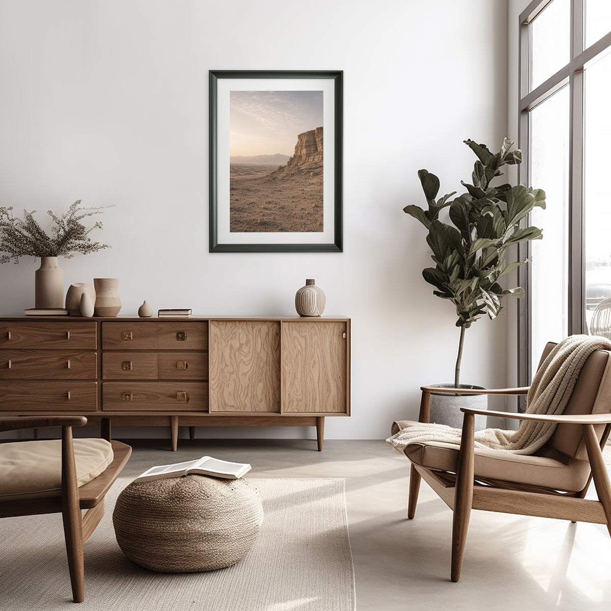Desert Wall als MLineart Gallery Edition in einem ruhigen Interieur